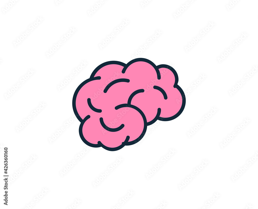 Brain line icon. High quality outline symbol for web design or mobile app. Thin line sign for design logo. Color outline pictogram on white background Brain line icon. High quality outline symbol for web design or mobile app. Thin line sign for design logo. Color outline pictogram on white background