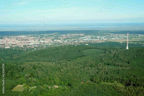 Sopron forest, town and Lake Fertő