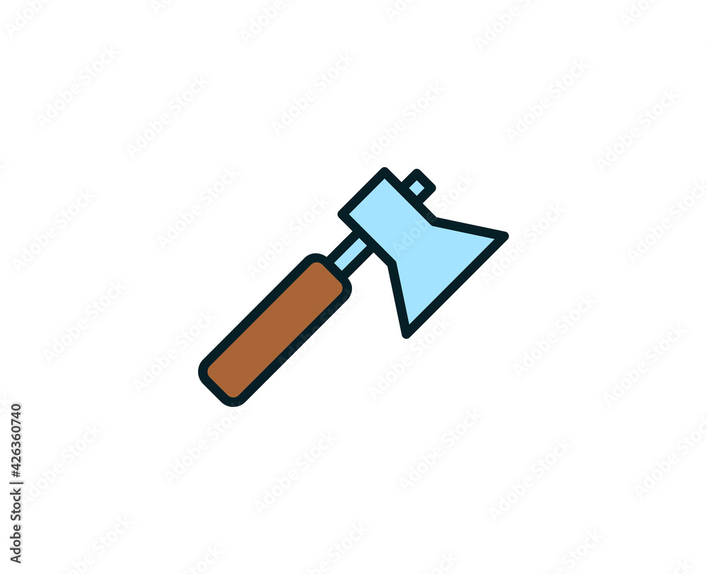 Axe line icon. Vector symbol in trendy flat style on white background. Travel sing for design. Axe line icon. Vector symbol in trendy flat style on white background. Travel sing for design.