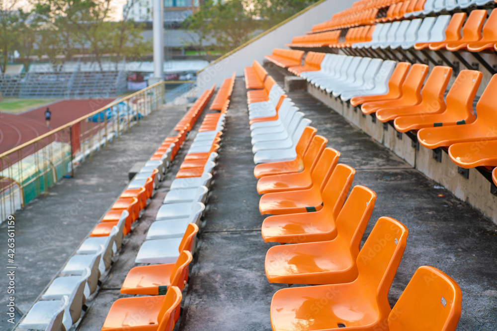 Naklejka premium Orange and white stadiums amphitheater