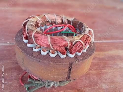 Motor fan wire coil
