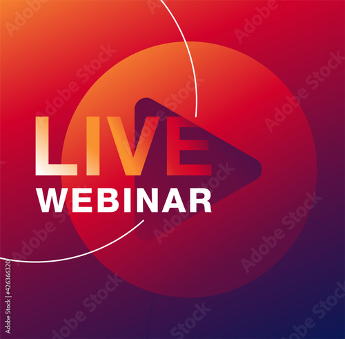 Live webinar banner with big Play button