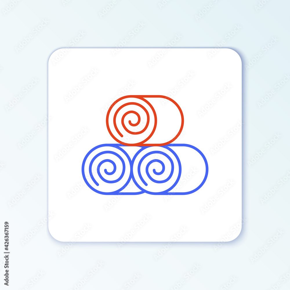 Line Roll of hay icon isolated on white background. Colorful outline concept. Vector Line Roll of hay icon isolated on white background. Colorful outline concept. Vector