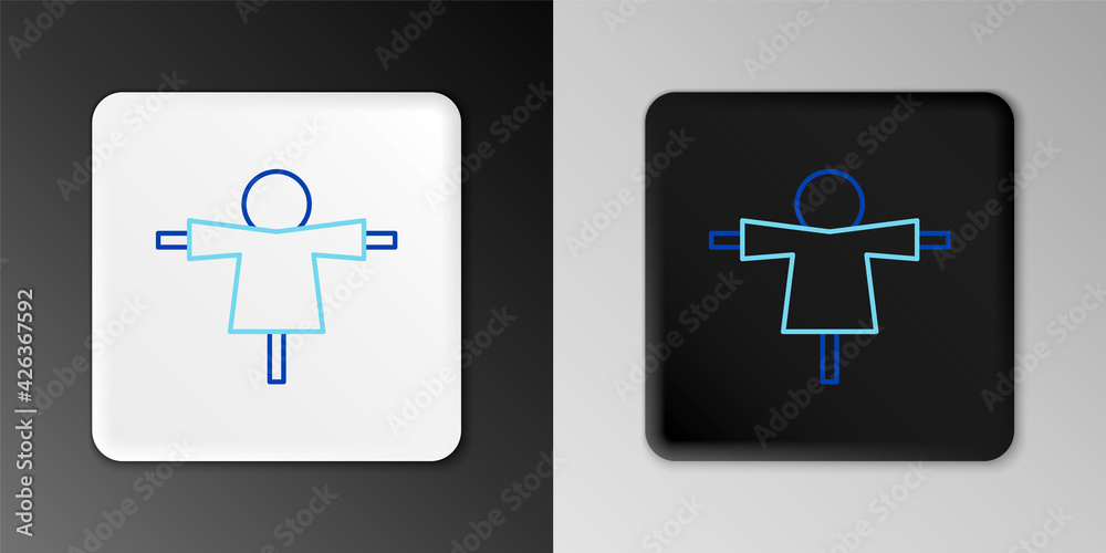 Obraz premium Line Scarecrow icon isolated on grey background. Colorful outline concept. Vector
