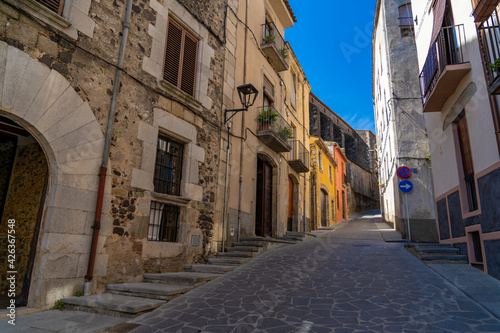 Medieval village on the Costa Brava of Spain in Catalonia Hostalric
