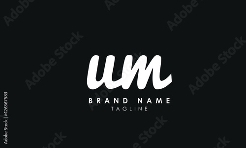 Alphabet letters Initials Monogram logo UM, MU, U and M