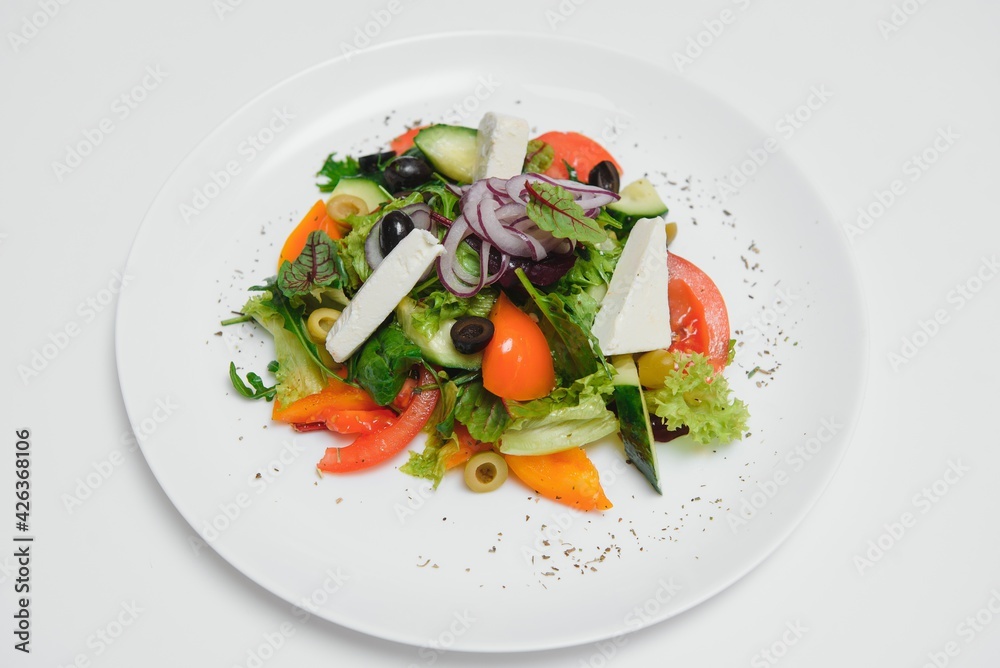fresh vegetable salad isolated on white background fresh vegetable salad isolated on white background