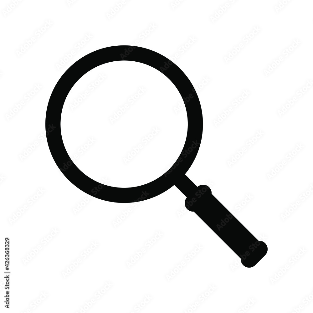 Search icon. Magnifying glass icon, vector magnifier or loupe sign. Search icon. Magnifying glass icon, vector magnifier or loupe sign.