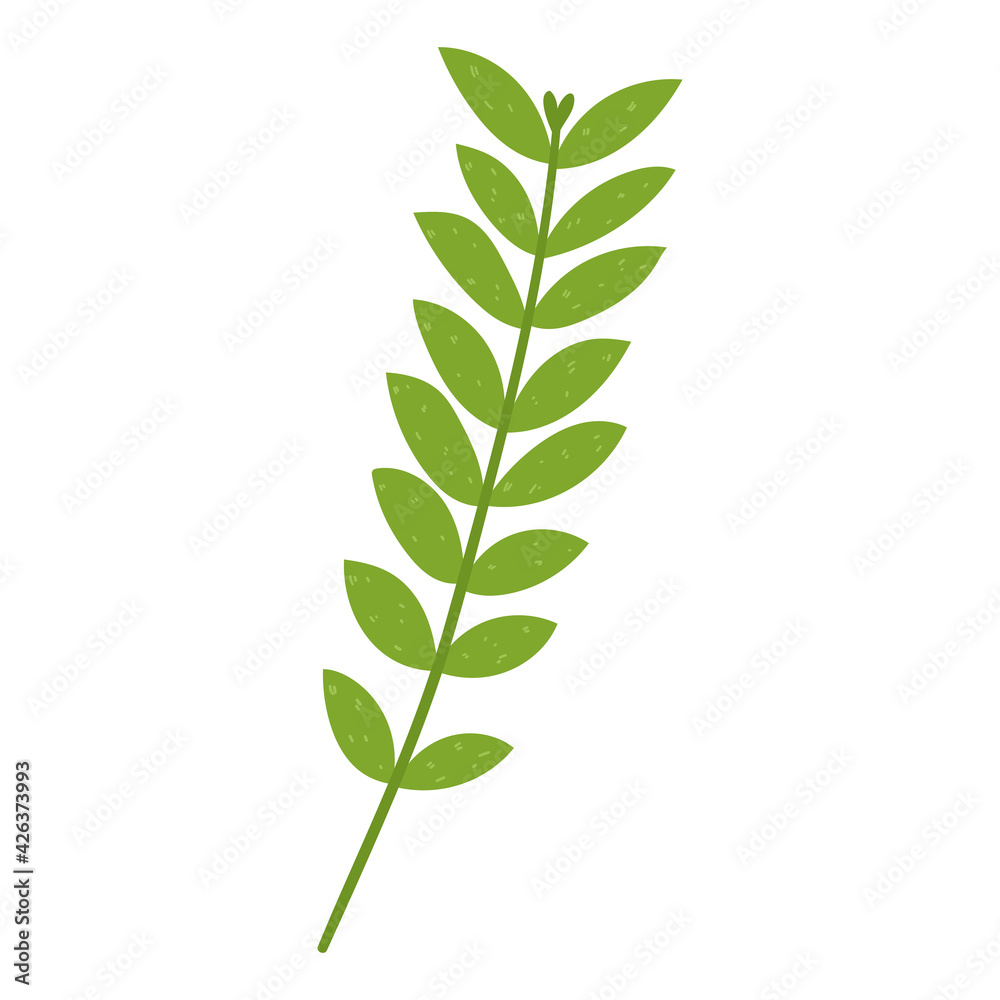 Twig green in flat style Twig green in flat style