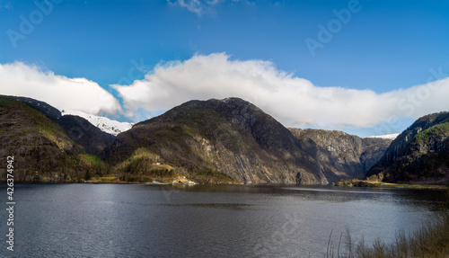 Akrafjorden near the Langfossen Waterfall in Norway