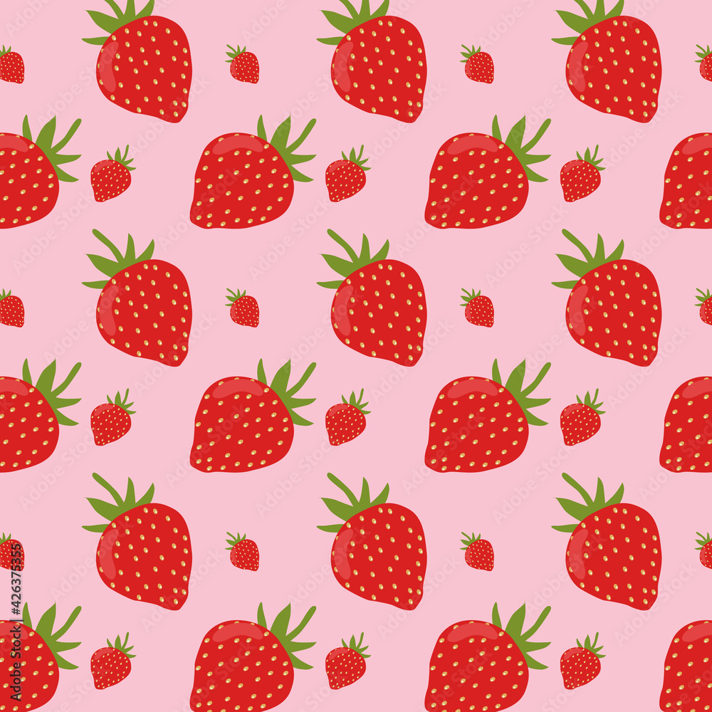 Strawberry Patterns, Red strawberry, Strawberry Backgrounds. Print for packaging, fabrics, wallpapers, textiles. Vector illustration. Exotic fruit fashion print. Strawberry Patterns, Red strawberry, Strawberry Backgrounds. Print for packaging, fabrics, wallpapers, textiles. Vector illustration. Exotic fruit fashion print.