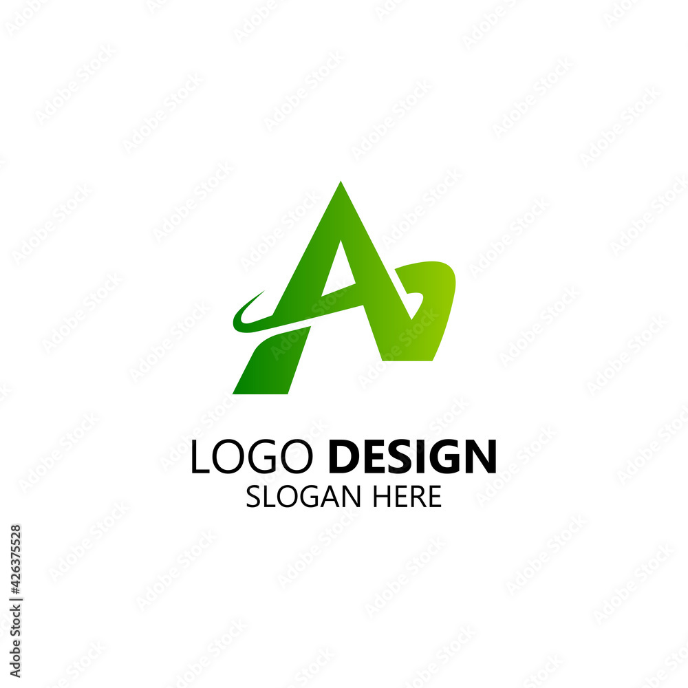 letter A for agriculture and farm logo design