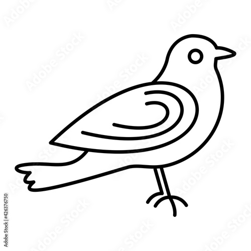 Vector Bird Outline Icon Design