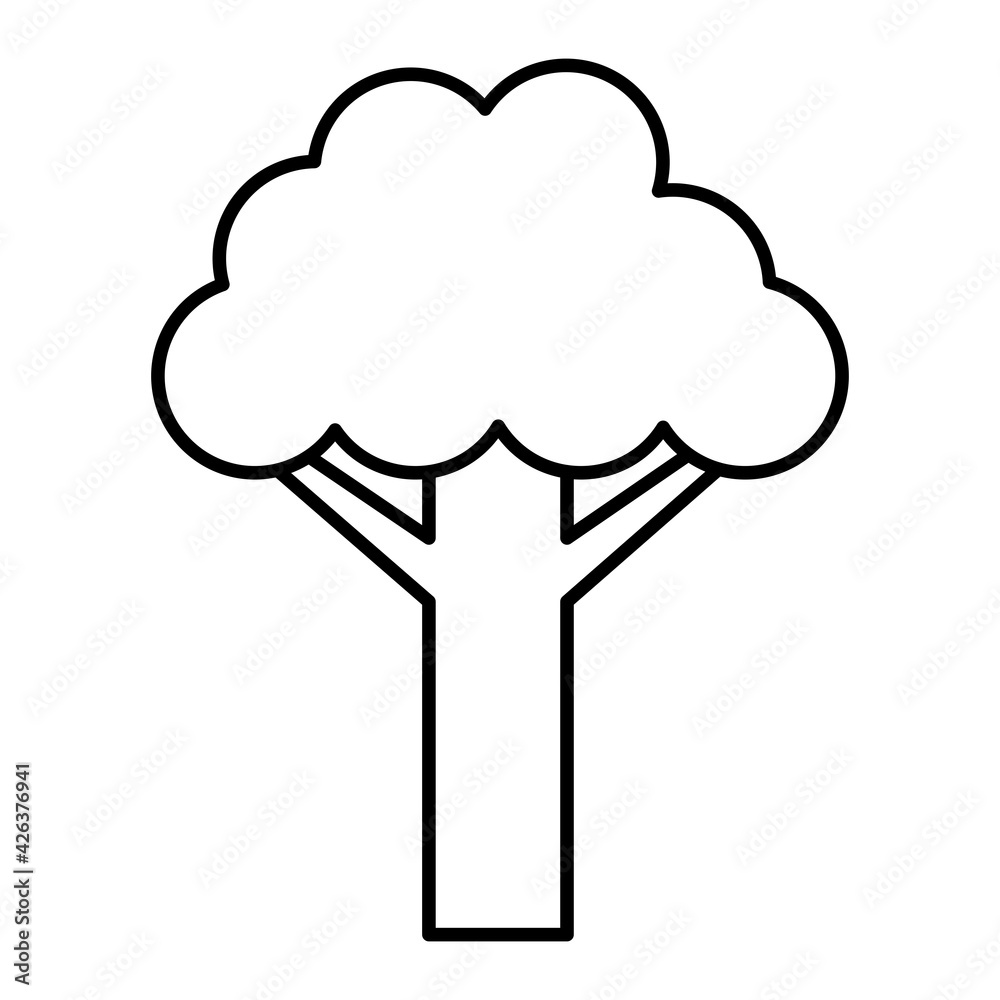 Vector Tree Outline Icon Design Vector Tree Outline Icon Design