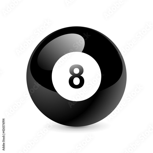 Billiard ball on white background in vector EPS10