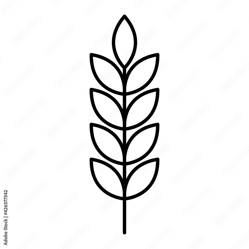 Vector Wheat Outline Icon Design
