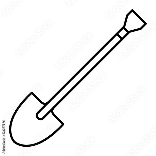  Vector Shovel Outline Icon Design