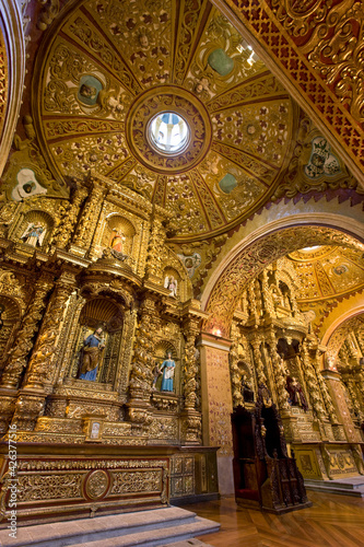 Interior of La Compania Jesuit Church - Quito - Ecuador