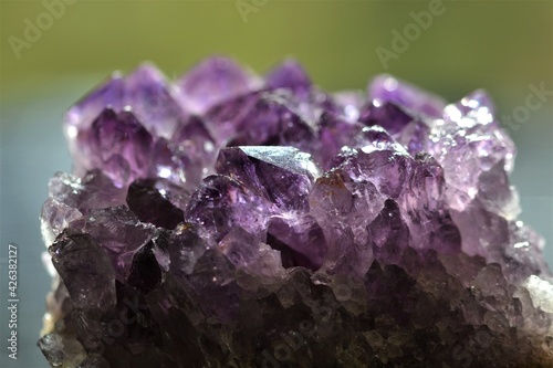 amethyst crystals on a stone