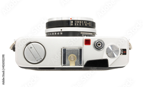 Vintage film camera isolated on white background