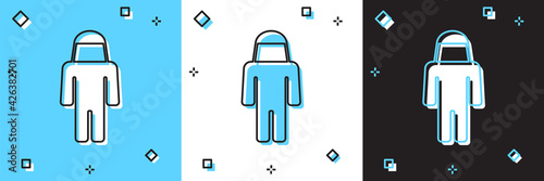 Set Beekeeper with protect hat icon isolated on blue and white, black background. Special protective uniform. Vector