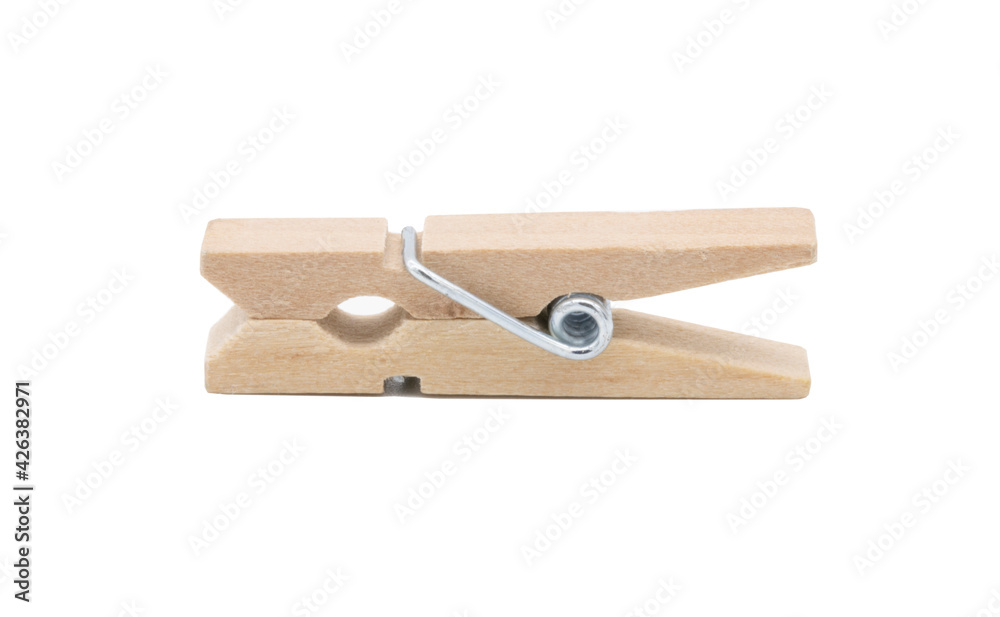Wooden Cloth Peg Isolated on White Background Wooden Cloth Peg Isolated on White Background