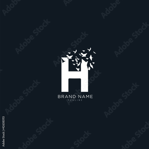 Alphabet letter Initial H logo and HH logo vector design, fav icon, minimal, creative, symbol, sign, monogram, template, logotype, name, brand, startup, company, premium business typeface.