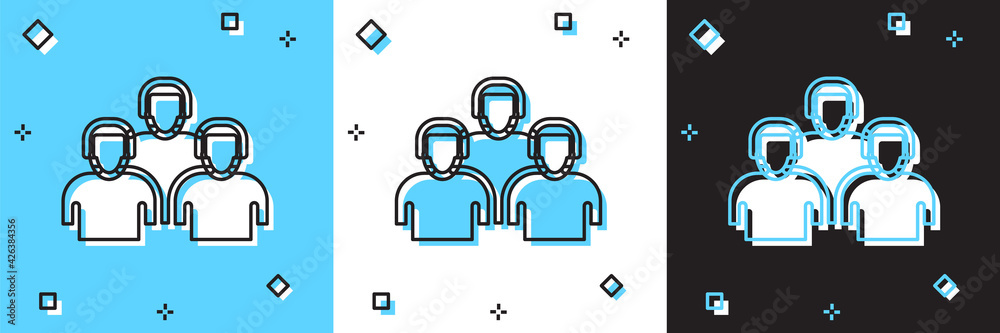Set Team of baseball players icon isolated on blue and white, black background. Vector Set Team of baseball players icon isolated on blue and white, black background. Vector