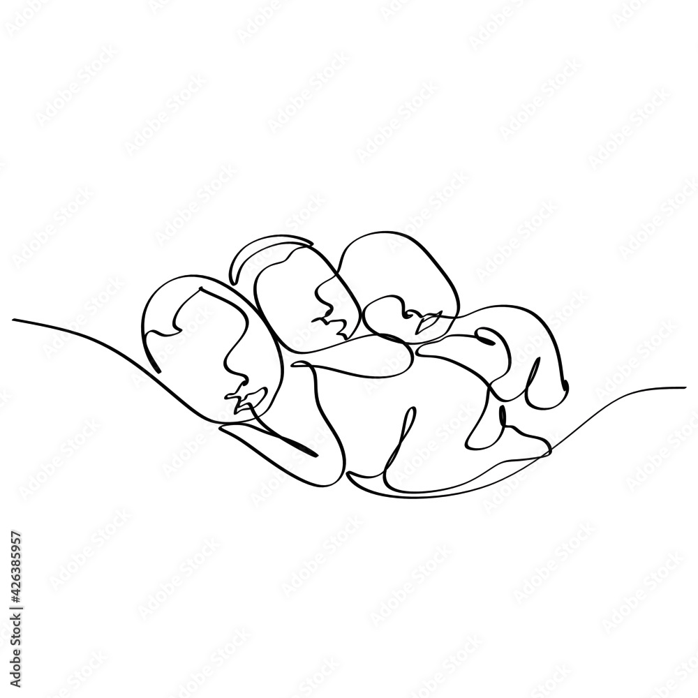 Baby in womb one single line drawing. Cute unborn fetus baby on mother womb isolated on white background. Pregnancy health care concept. Minimalism style. Baby in womb one single line drawing. Cute unborn fetus baby on mother womb isolated on white background. Pregnancy health care concept. Minimalism style.
