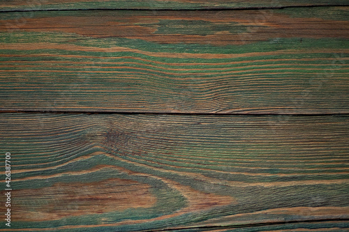 old wood texture in green. old wood planks