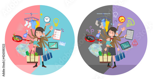 flat type school girl beige Blazer_task-switch