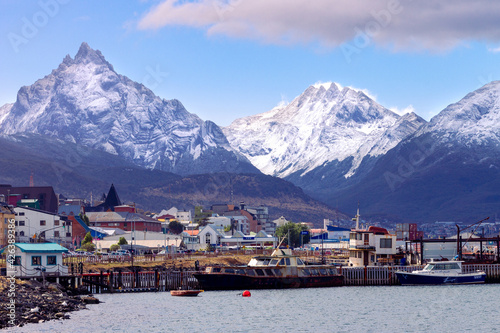 Panoramic view of the city of Ushuaia. photo
