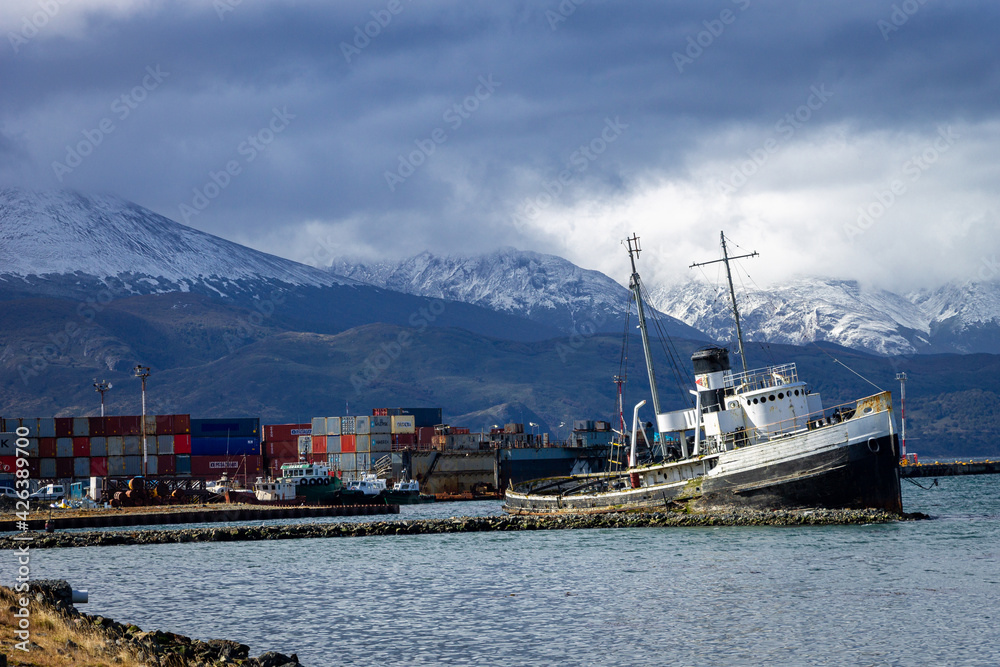 Panoramic view of the city of Ushuaia.
