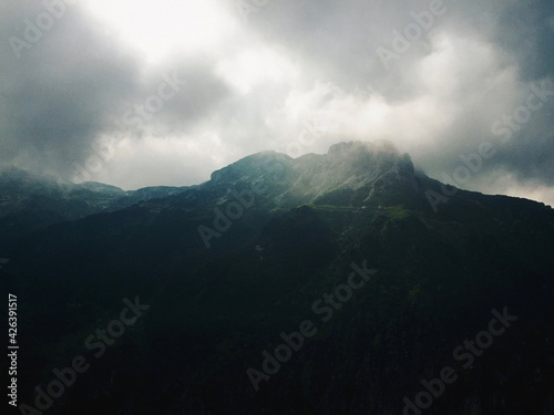 Photography clouds over the mountains
