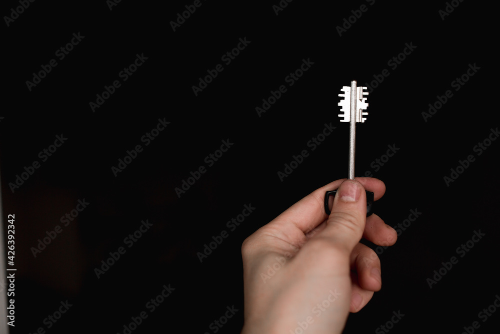 The key to the door in hand. The key to the door in hand.
