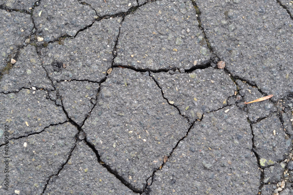 Wet dark asphalt texture with cracks Wet dark asphalt texture with cracks