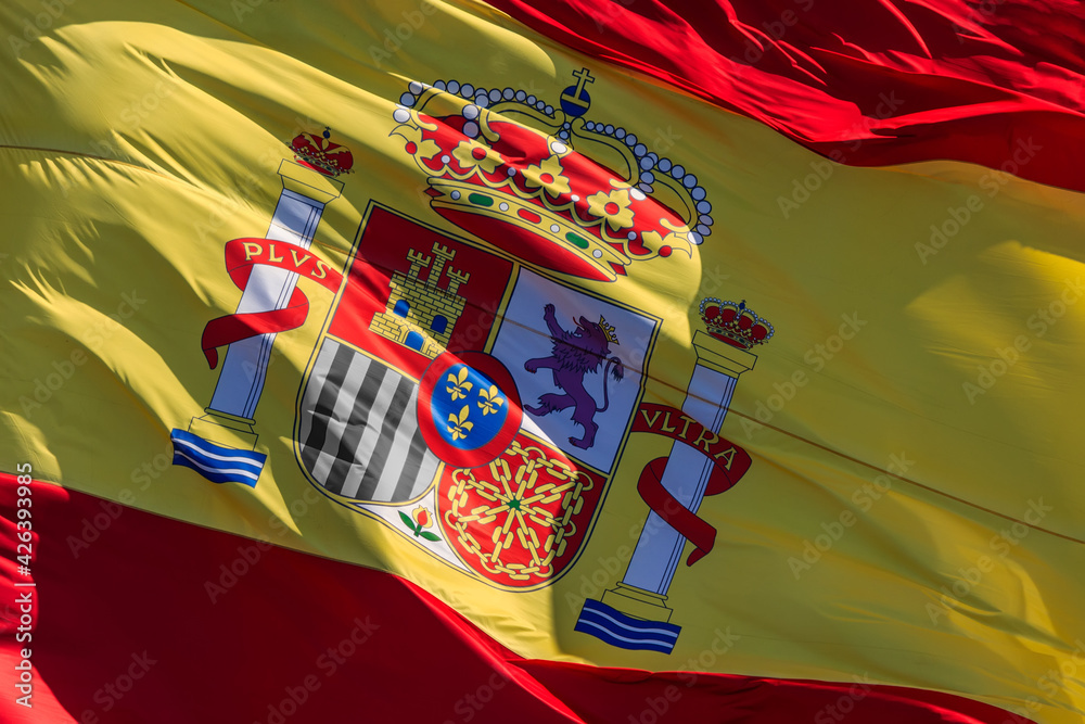 Bandera de España cuadrante gris
