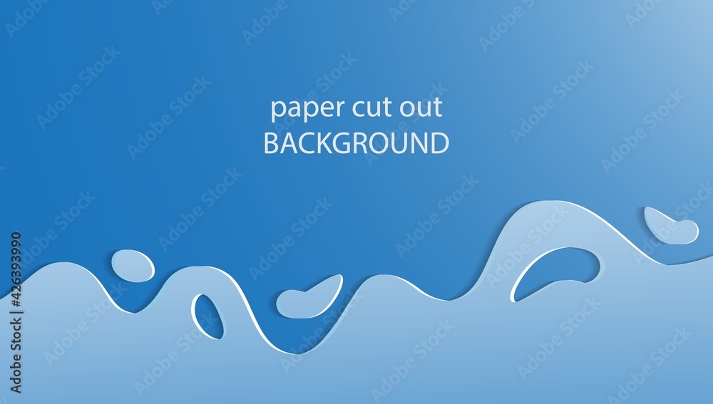 Naklejka premium Abstract paper cut out background for design in blue colors
