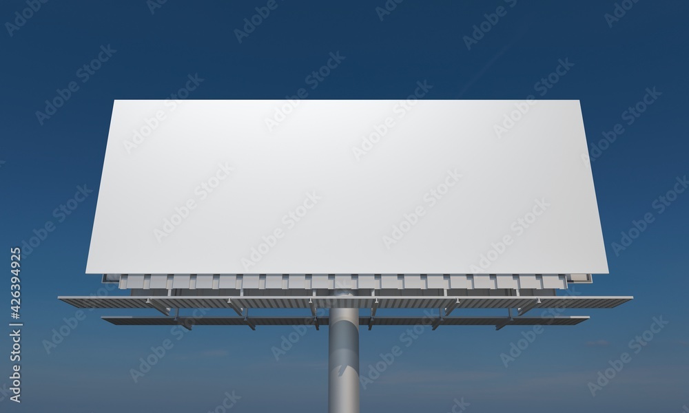 Obraz premium Billboard Mockup Sign Board Signage for Outdoor Advertisement against blue sky