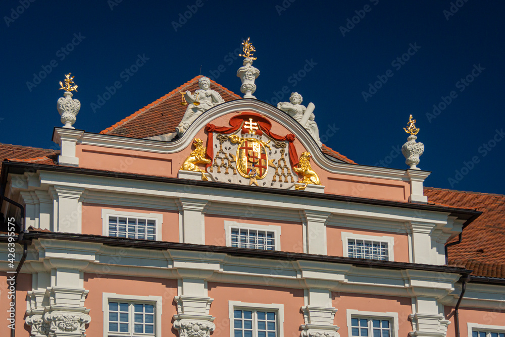 Fototapeta premium Facade of the New Palace in the city of Meersburg, Germany