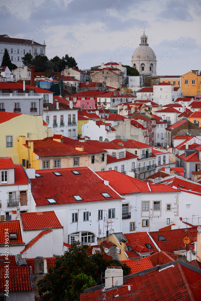 View of Alfama district from the Miradouro de Santa Luzia viewpoint, Lisboa, Portugal