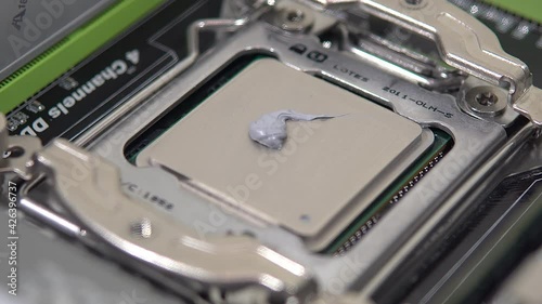 Wallpaper Mural The repairman smears thermal grease on the main processor. Home PC Maintenance and Upgrades Torontodigital.ca