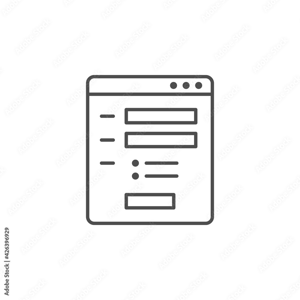 Online form line outline icon Online form line outline icon
