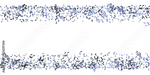 Music note symbols vector backdrop. Melody