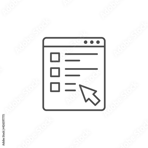 Online form line outline icon photo