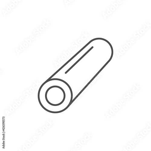 Steel pipe line outline icon