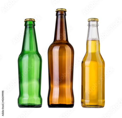 Green, Brown and yellow bottles