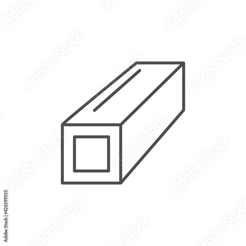 Metal square tube line icon