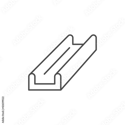 Steel channel line outline icon