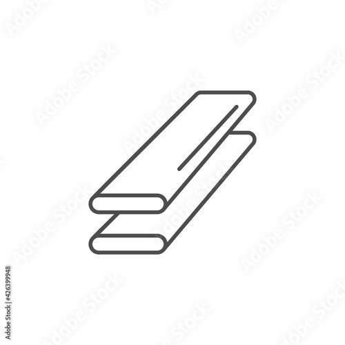 Steel flat bar line icon